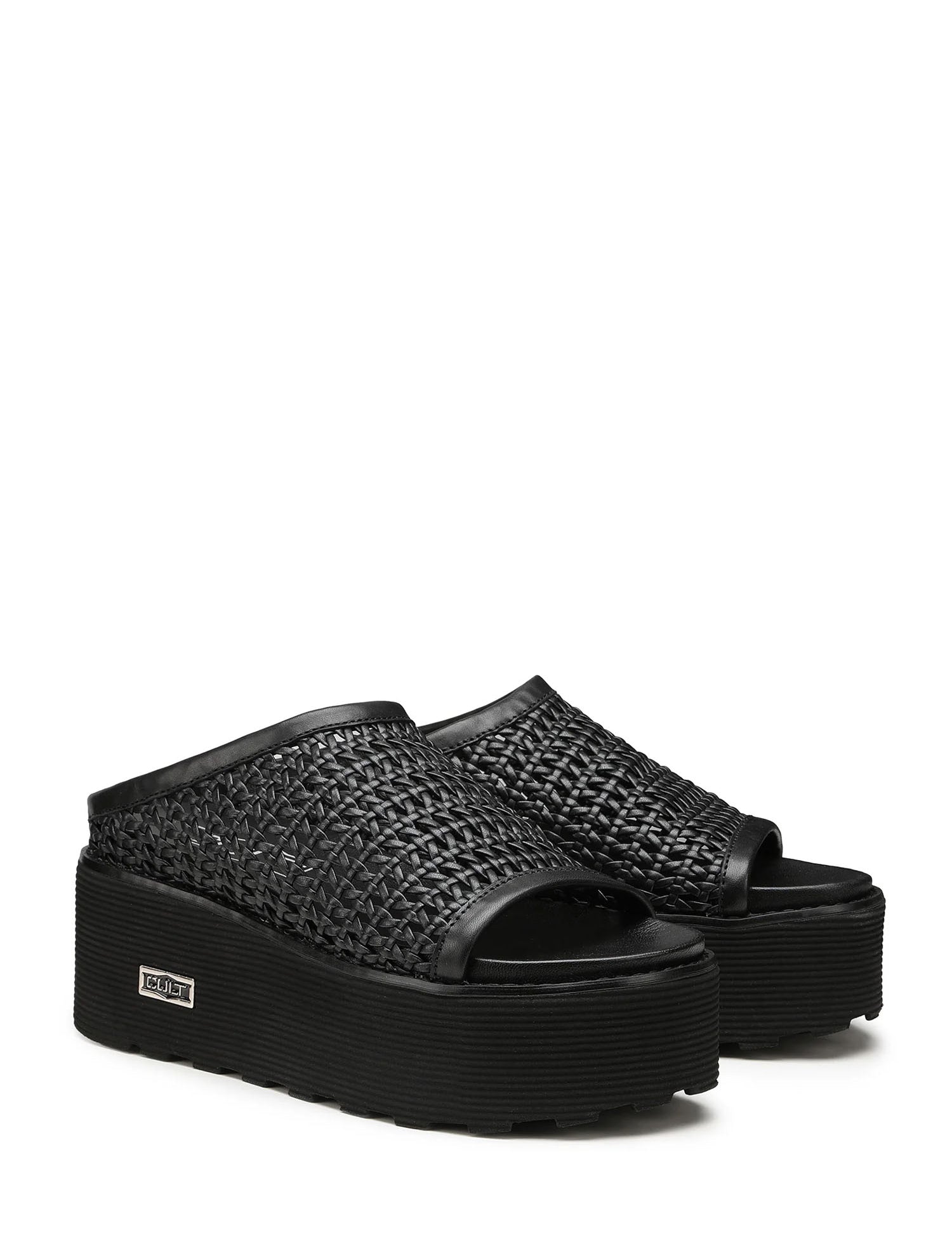 Sandali zeppa Nero Cult