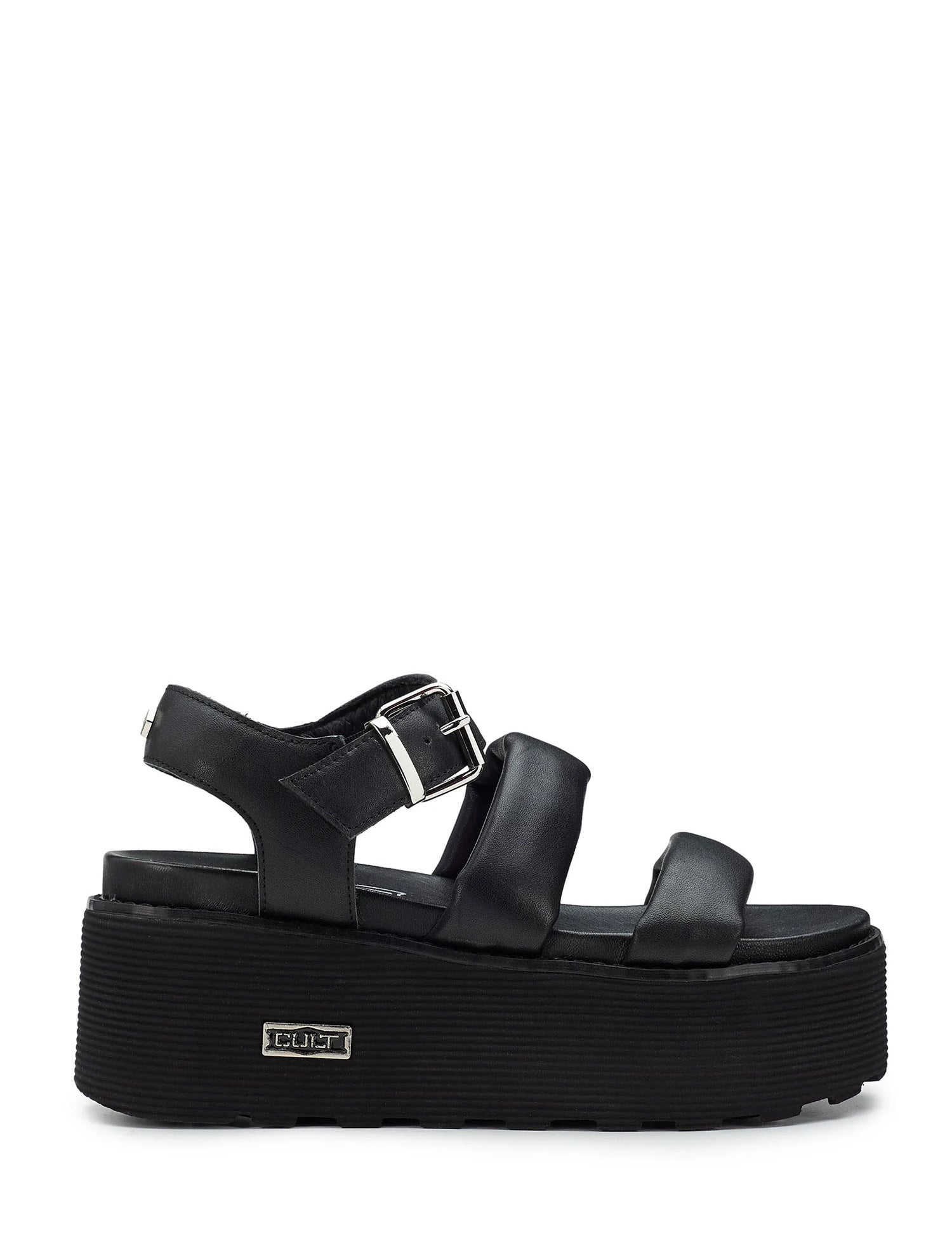 Sandali zeppa Nero Cult