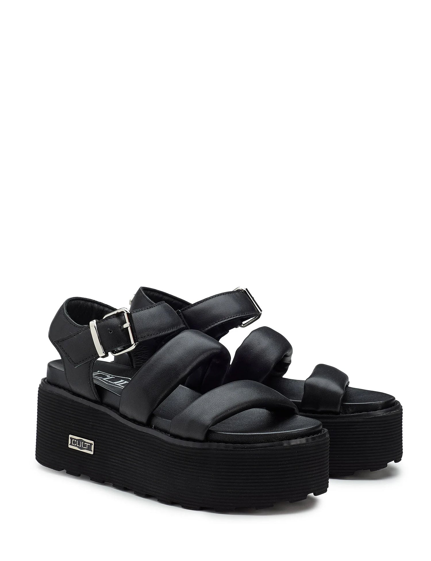 Sandali zeppa Nero Cult