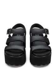 Sandali zeppa Nero Cult