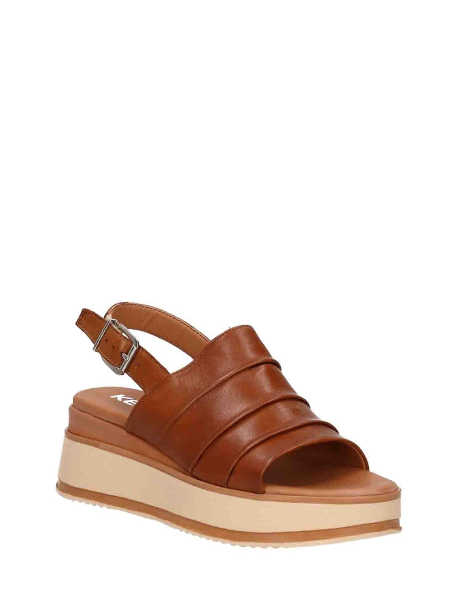 Sandali zeppa Cuoio Keys