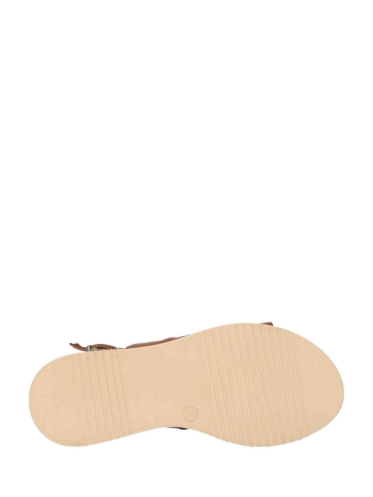 Sandali zeppa Cuoio Keys