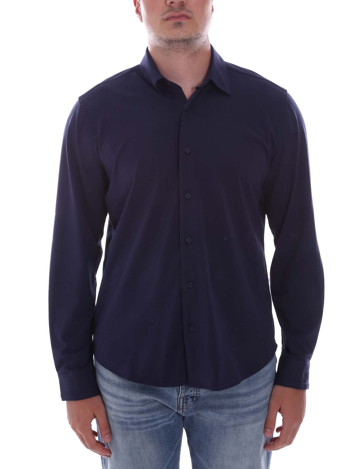 Camicie Blu Scuro Borgoni Milano