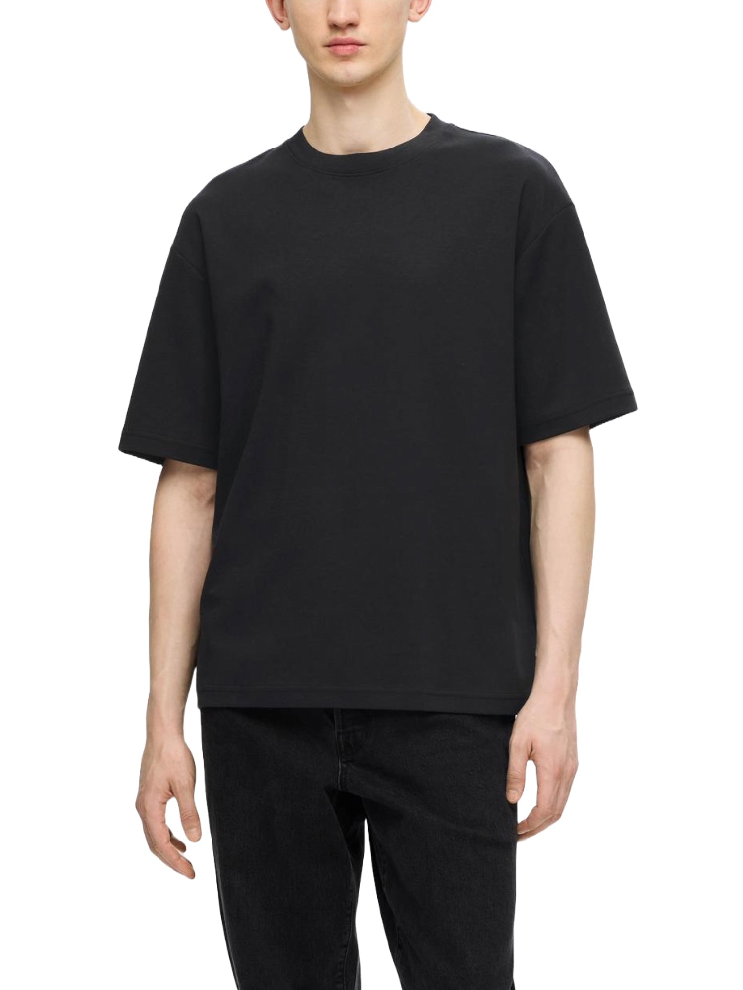 T-shirt Nero Selected Homme Black