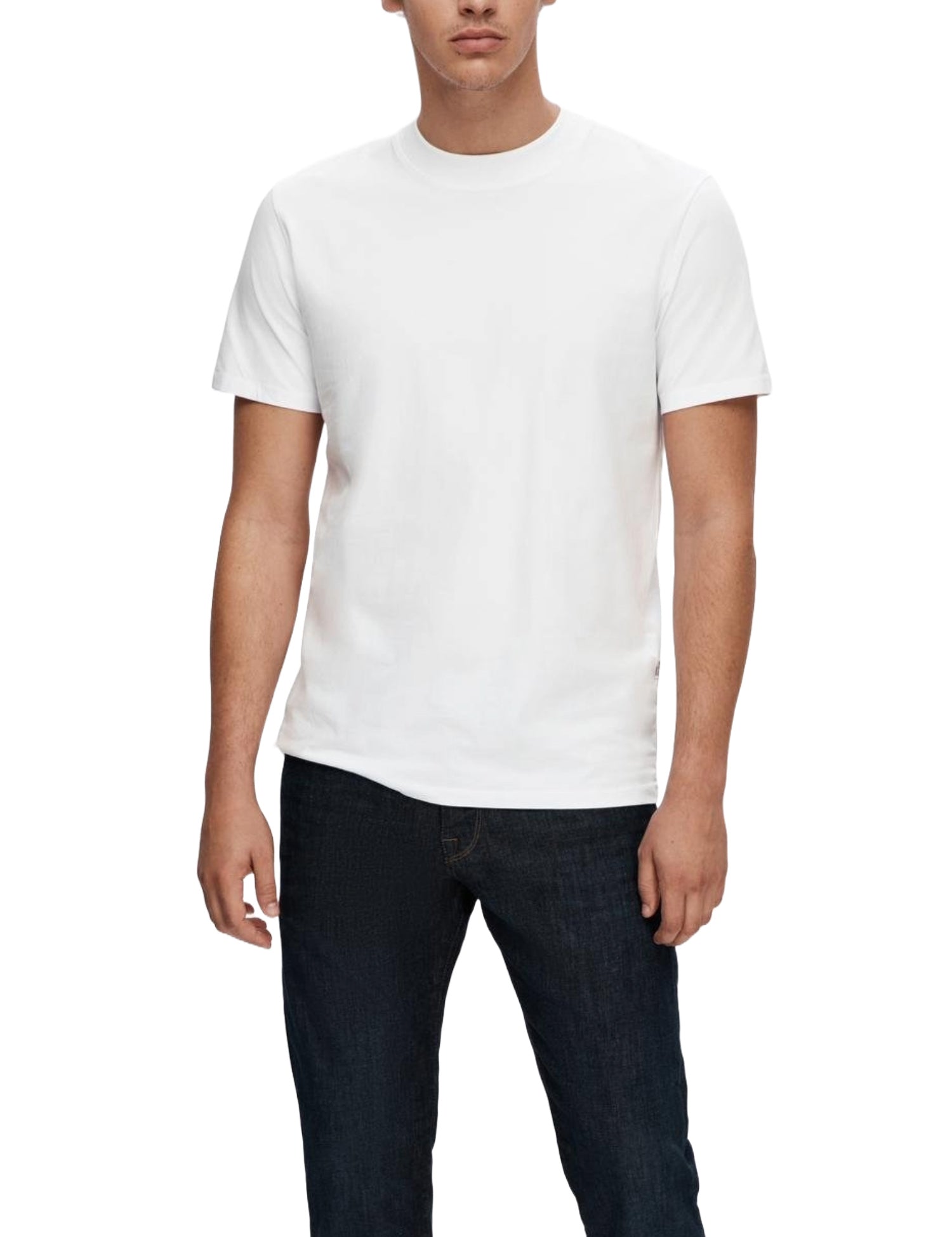 T-shirt Bianco Selected Homme Black