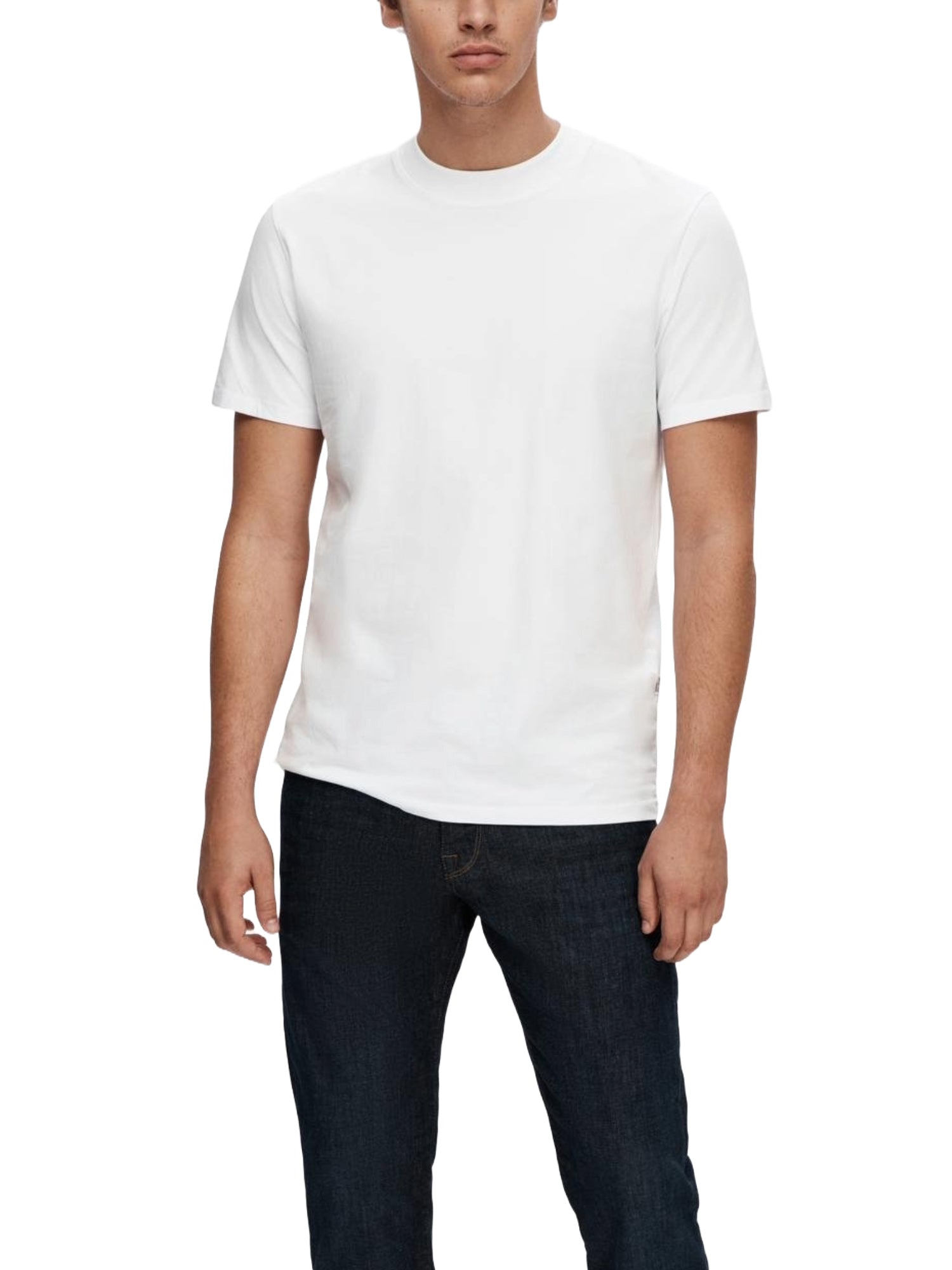 T-shirt Bianco Selected Homme Black