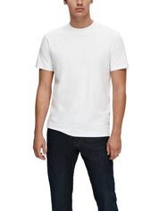 T-shirt Bianco Selected Homme Black