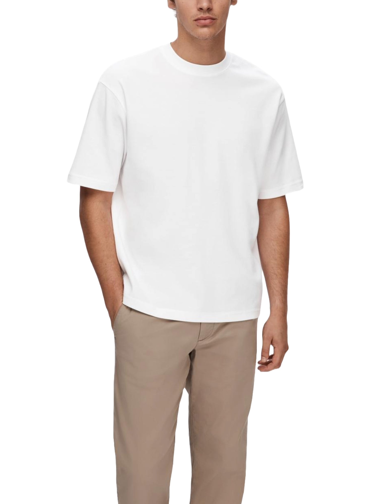 T-shirt Bianco Selected Homme Black