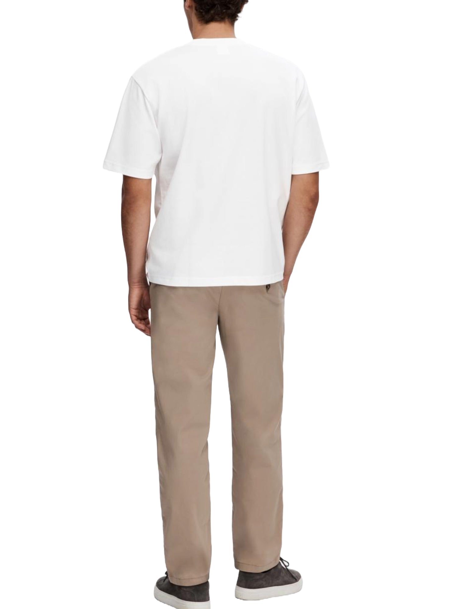 T-shirt Bianco Selected Homme Black