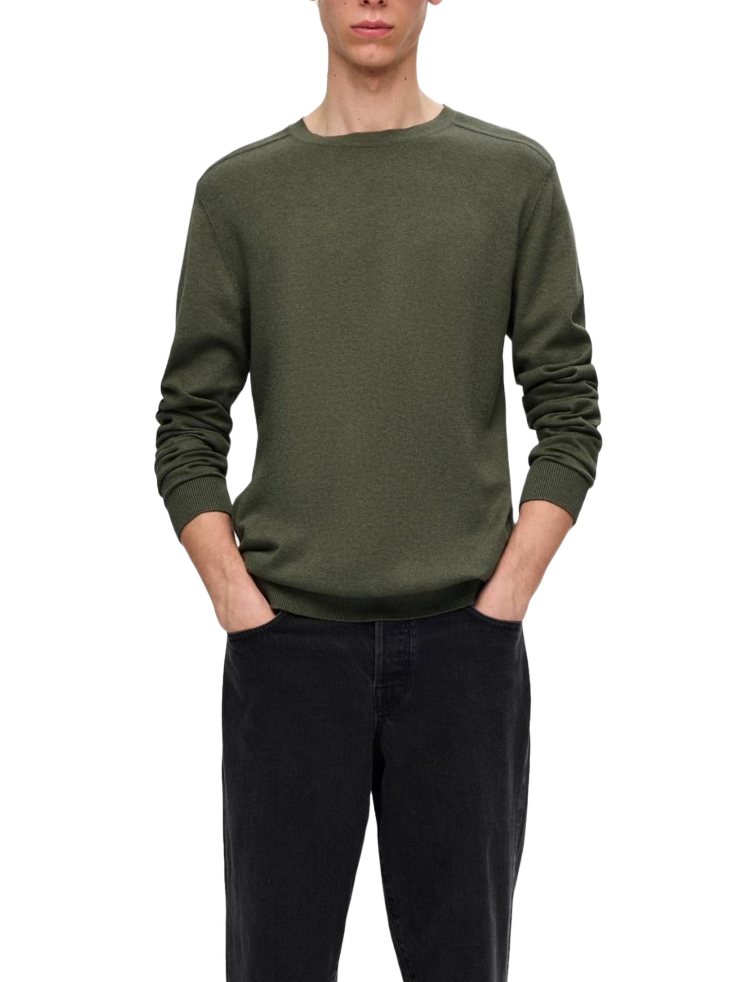 Maglioncini Verde Selected Homme Black