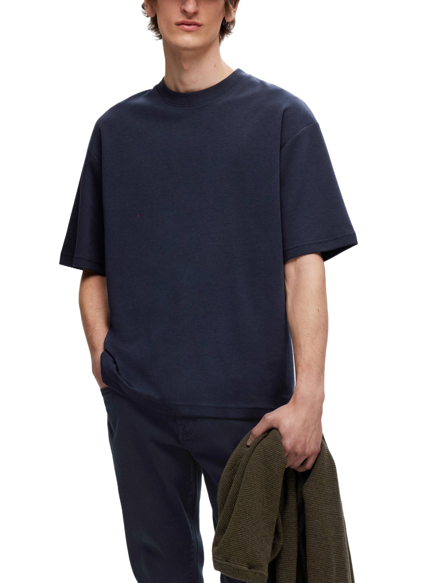 T-shirt Blu Selected Homme Black