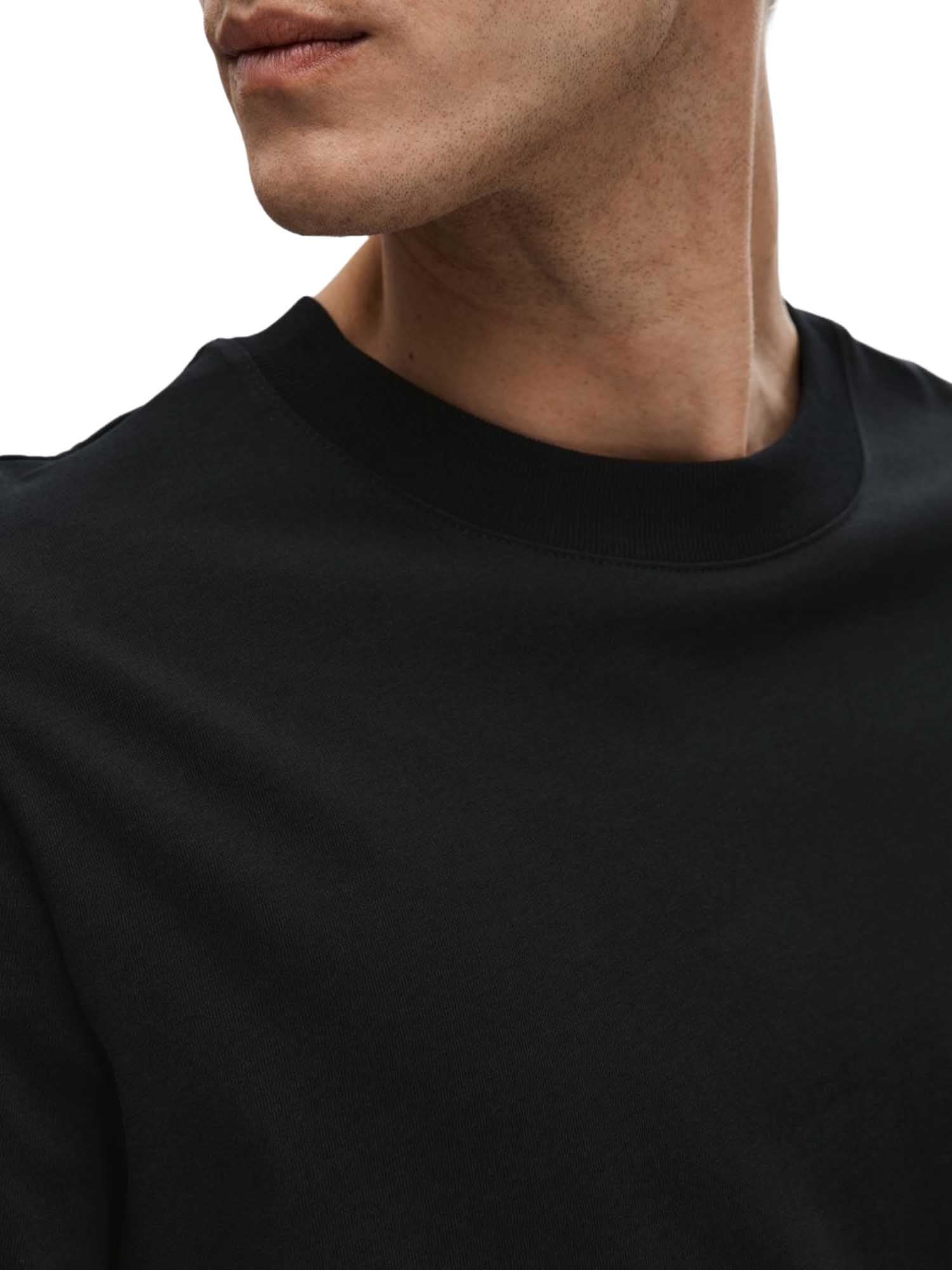 T-shirt Nero Selected Homme Black