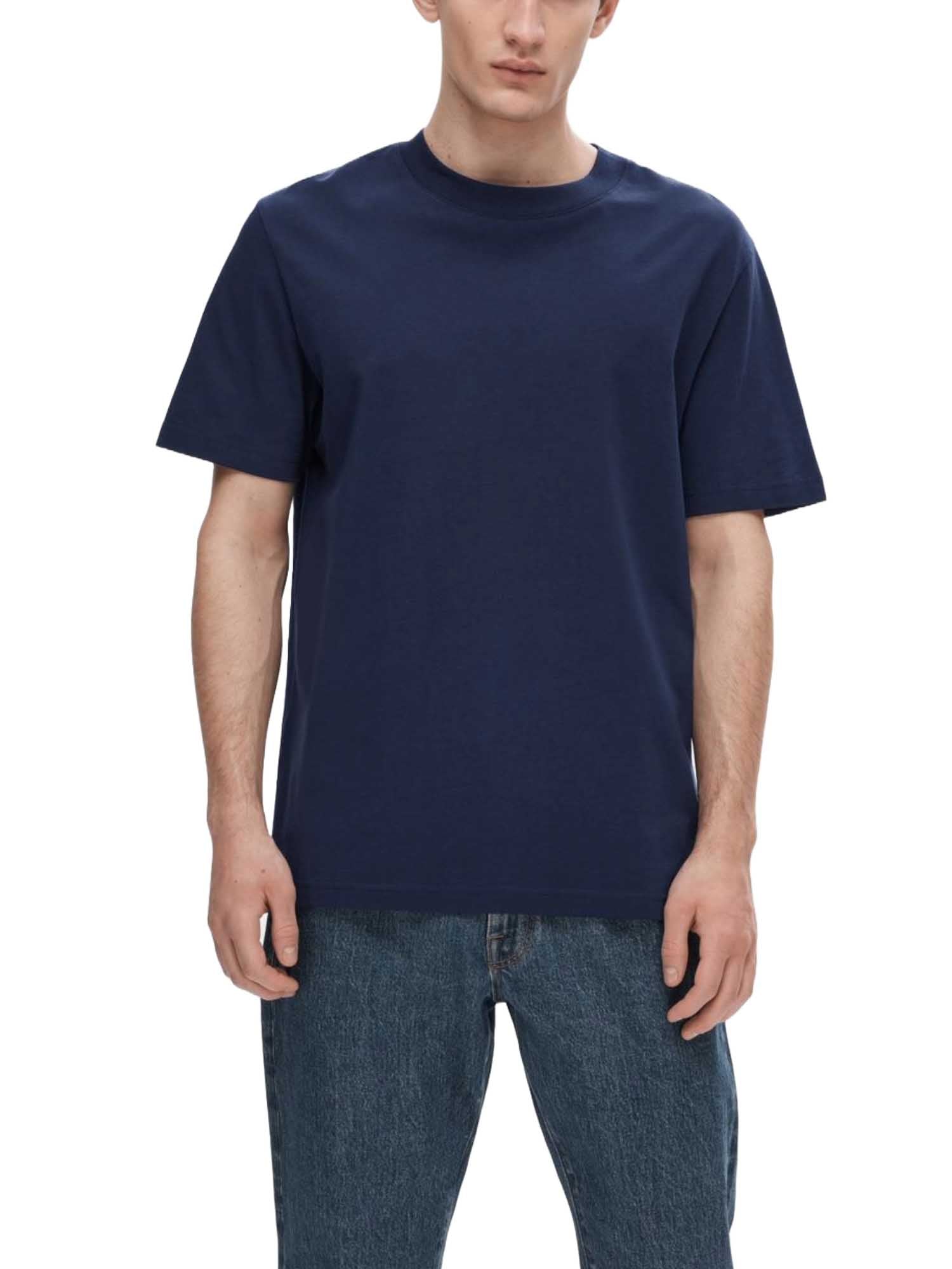 T-shirt Blu Selected Homme Black