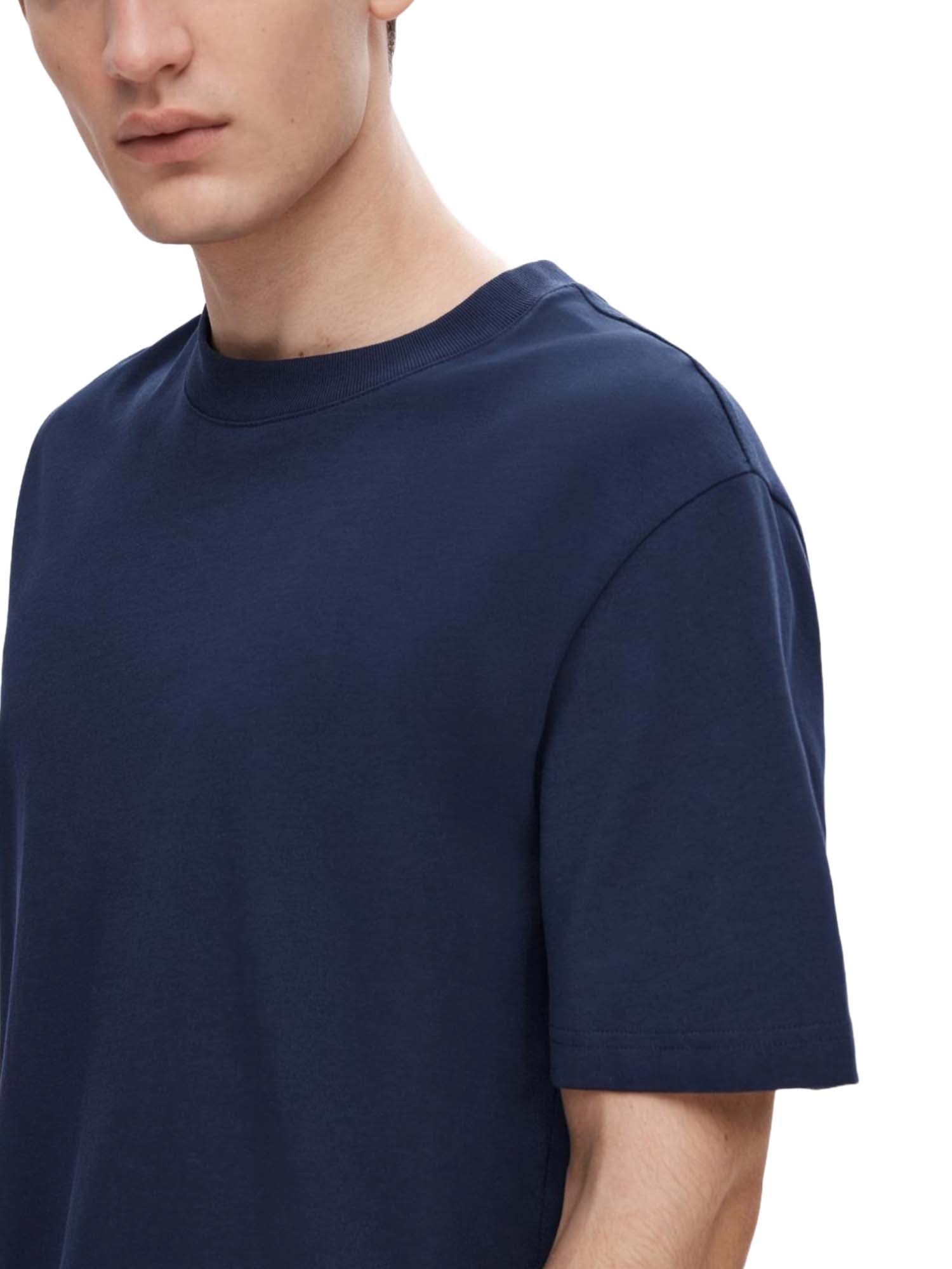 T-shirt Blu Selected Homme Black