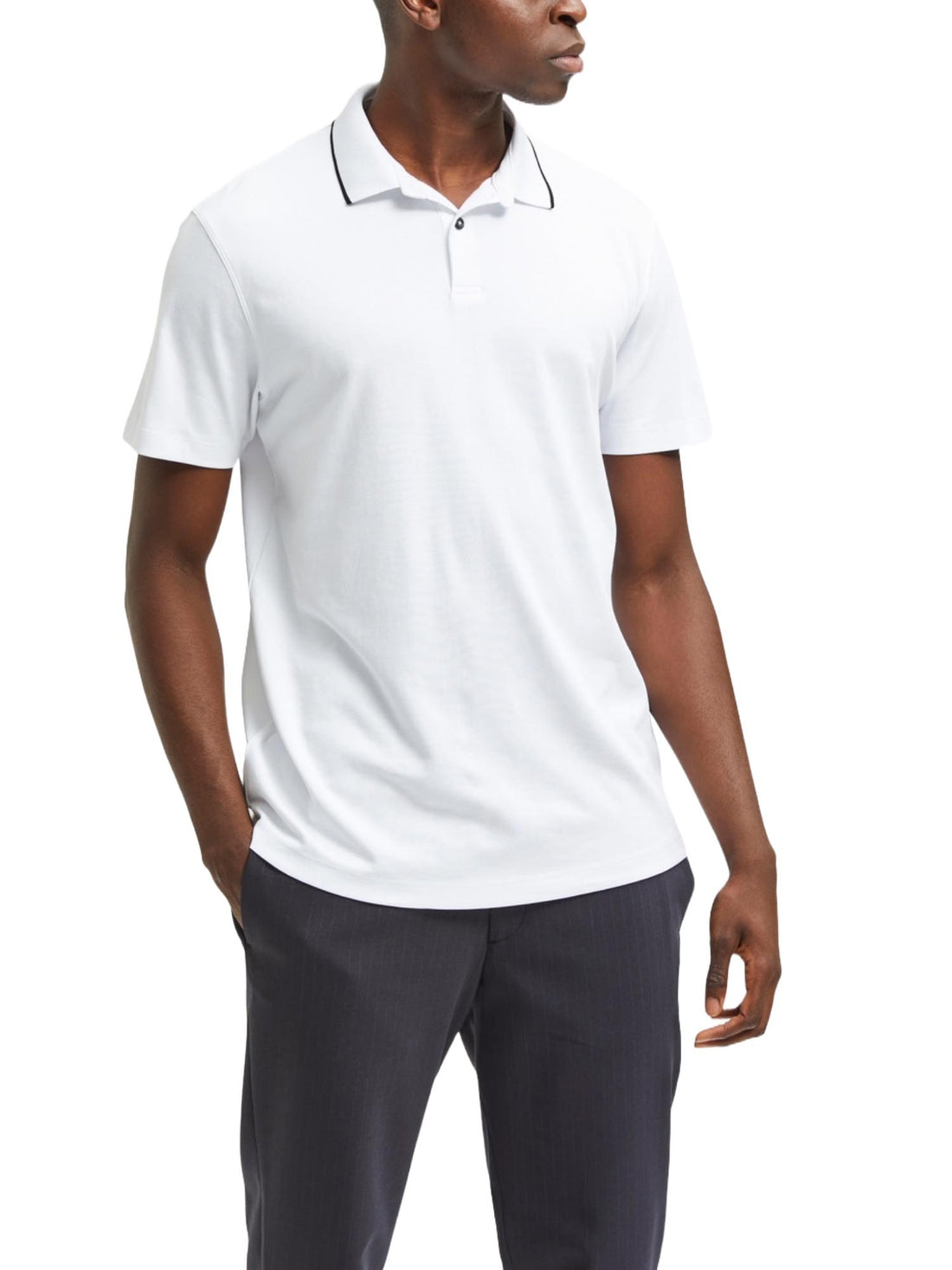 Polo Bianco Selected Homme Black