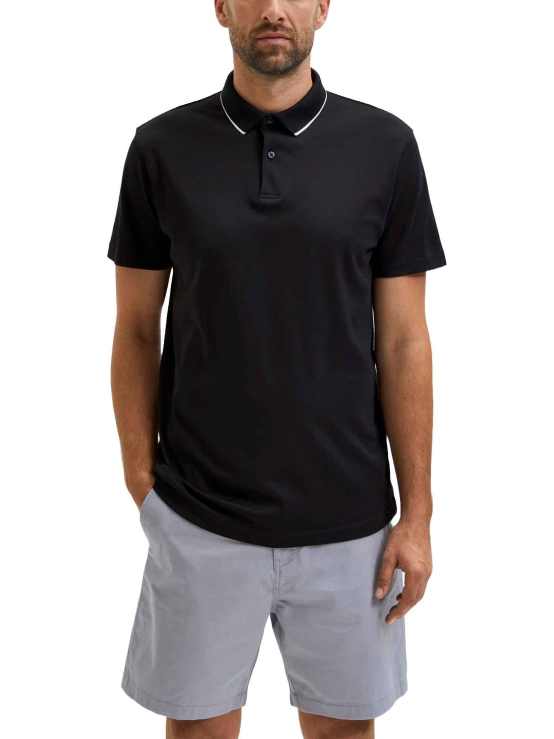 Polo Nero Selected Homme Black