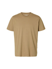 T-shirt Beige Selected Homme Black