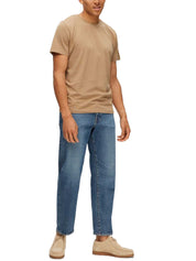 T-shirt Beige Selected Homme Black