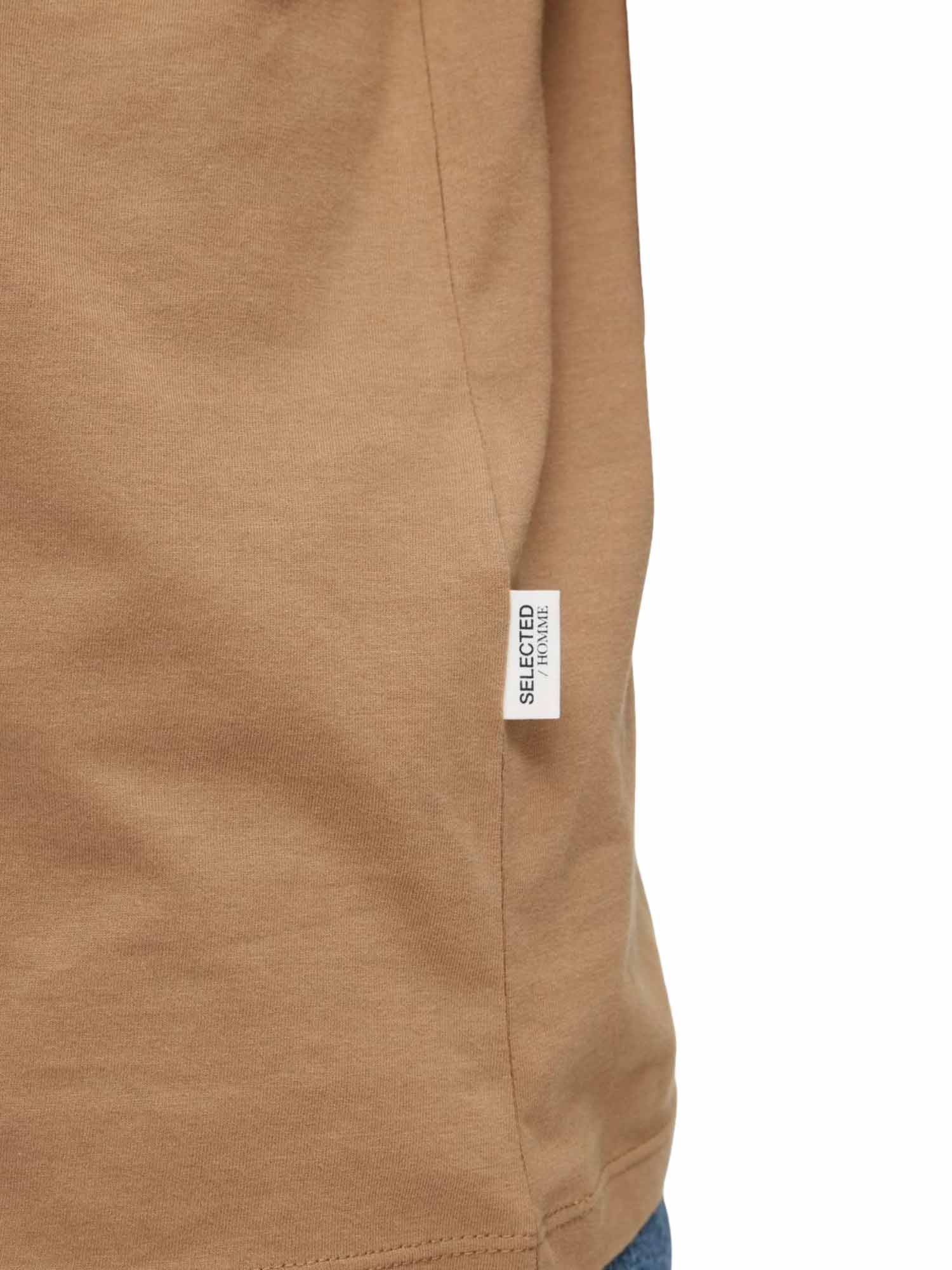 T-shirt Beige Selected Homme Black