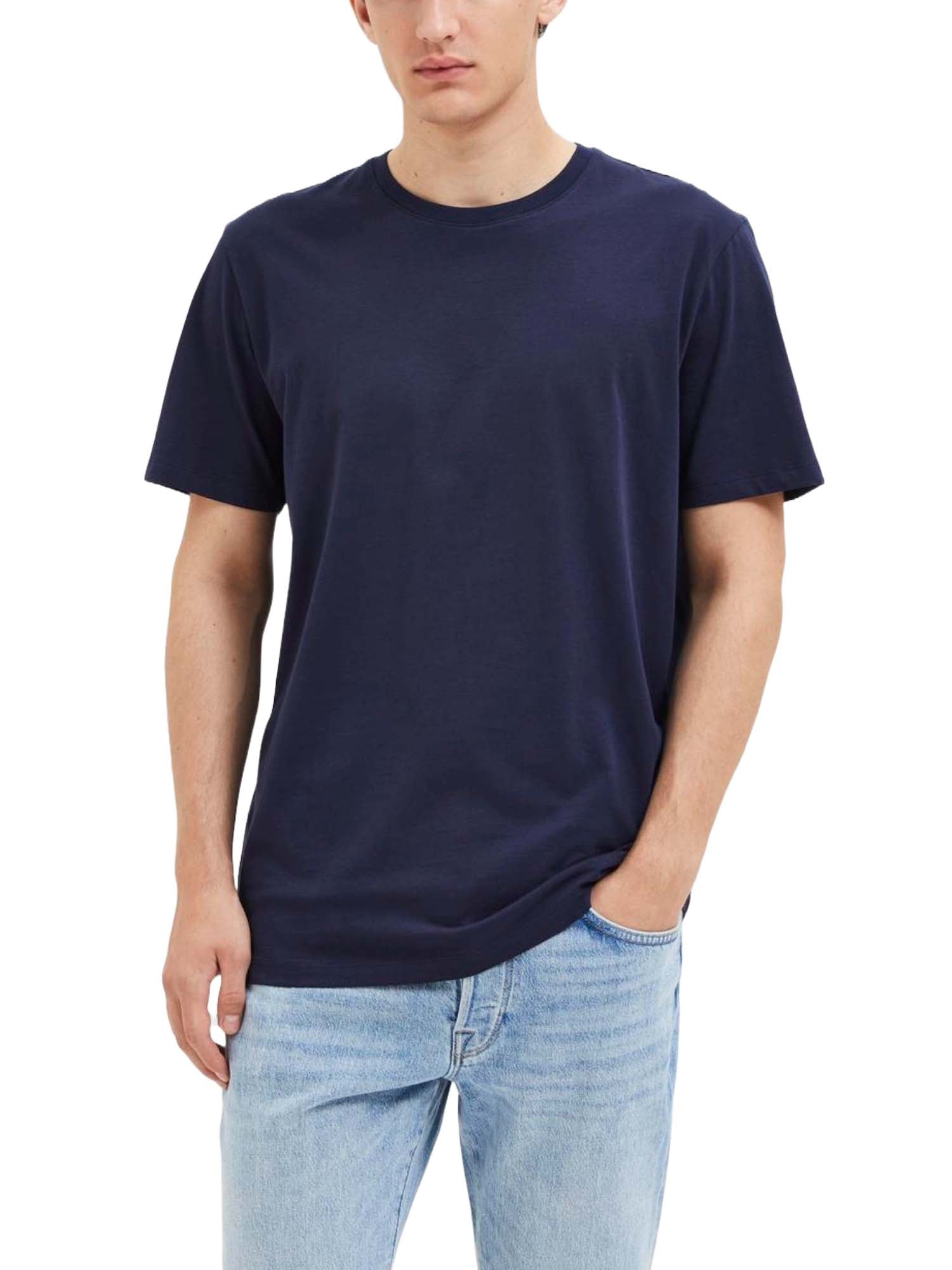 T-shirt Blu Selected Homme Black
