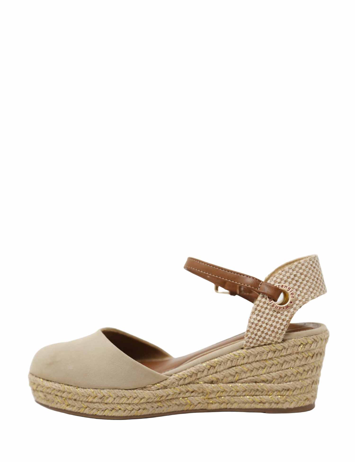 Sandali zeppa Beige Wrangler
