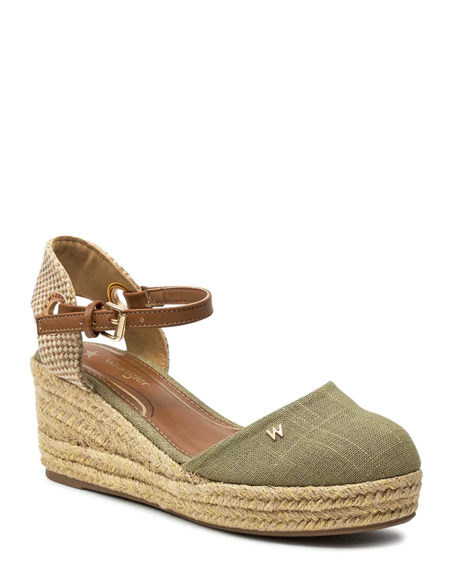 Sandali zeppa Verde Wrangler