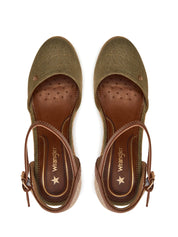 Sandali zeppa Verde Wrangler