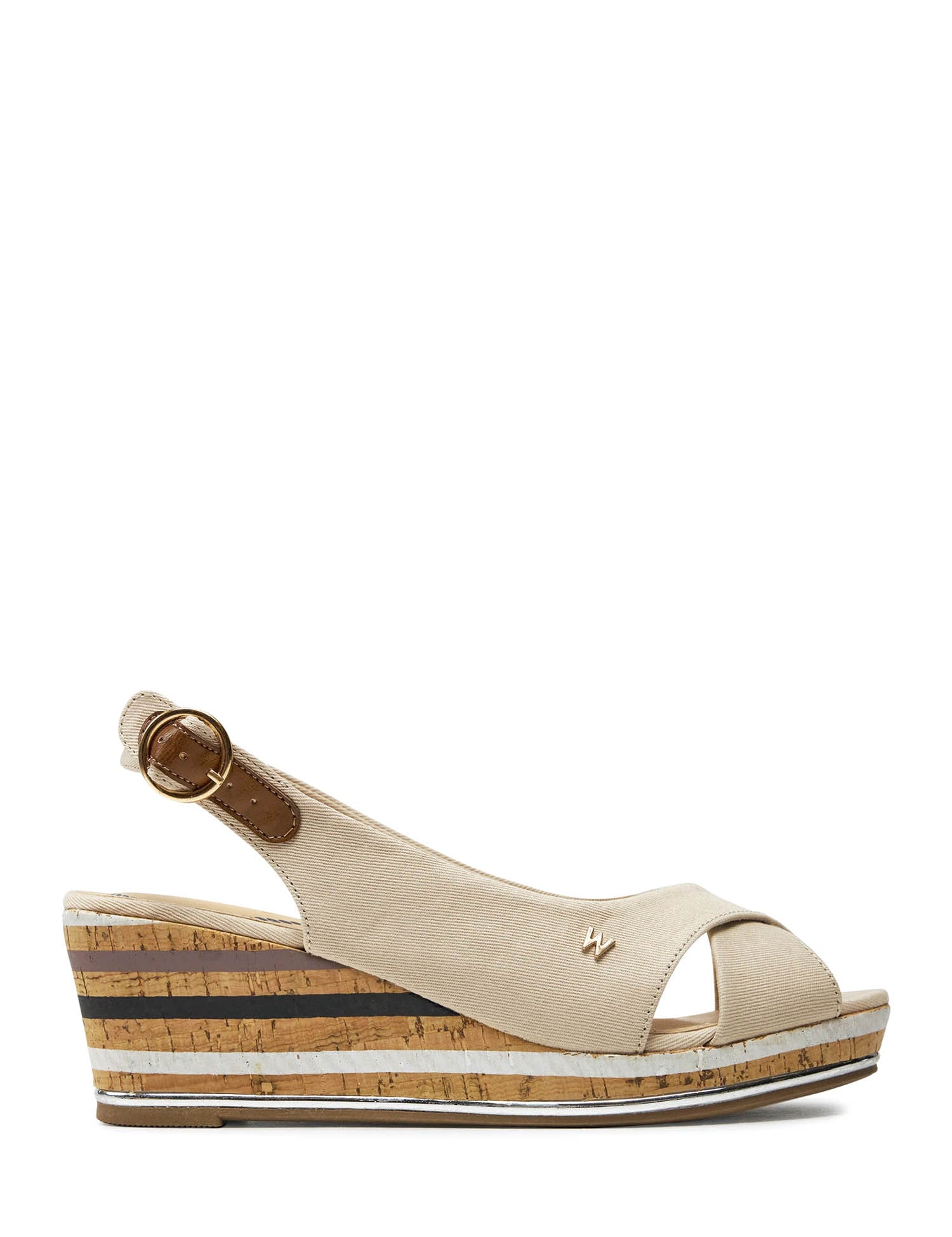 Sandali zeppa Beige Wrangler