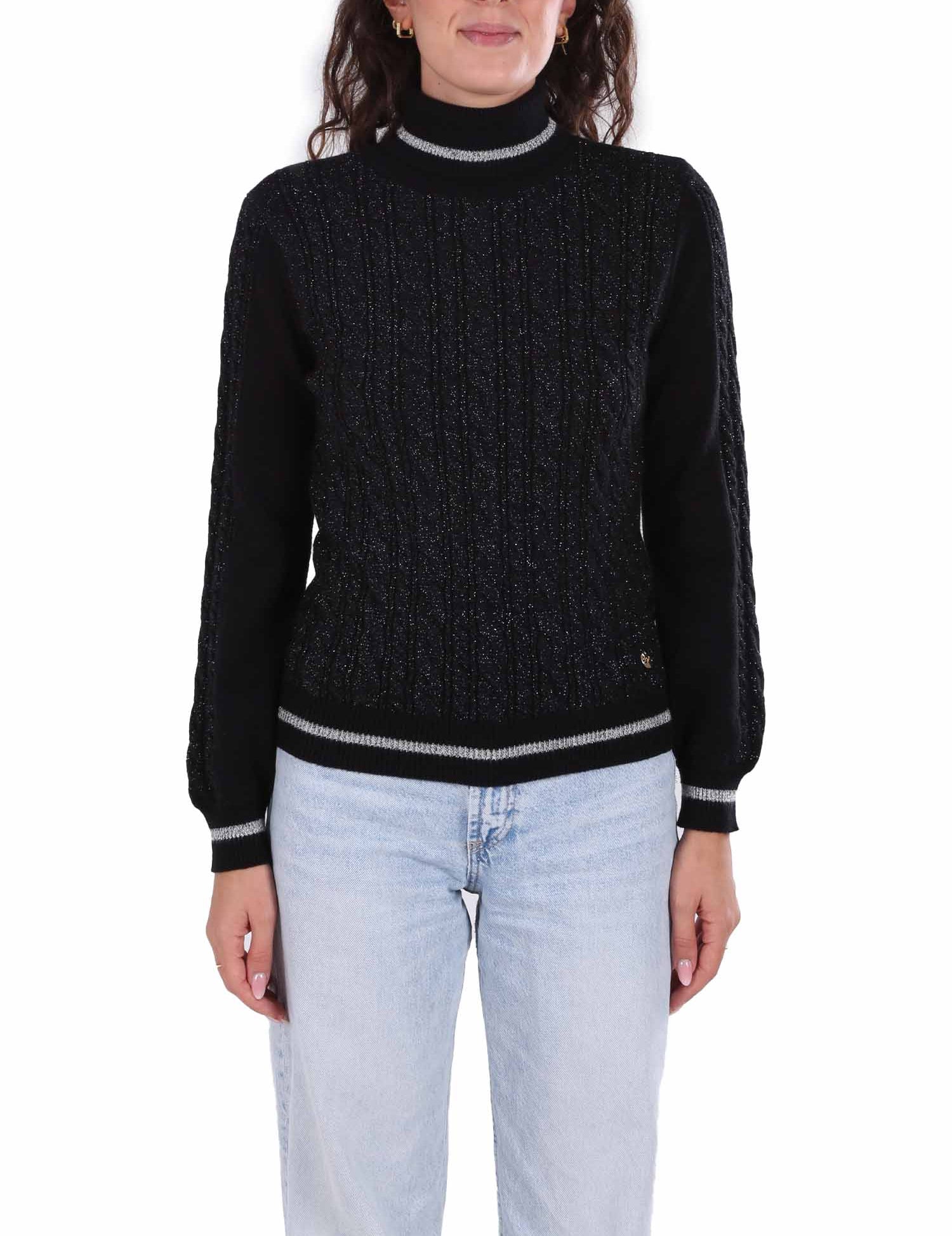 Maglia a collo alto Nero Yes-zee