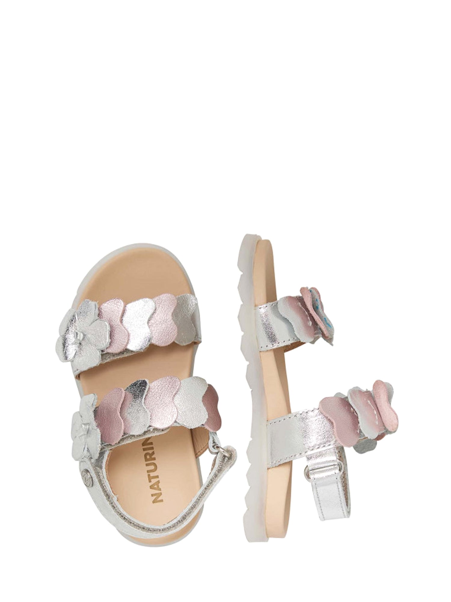 Sandali con strappi Argentato Naturino