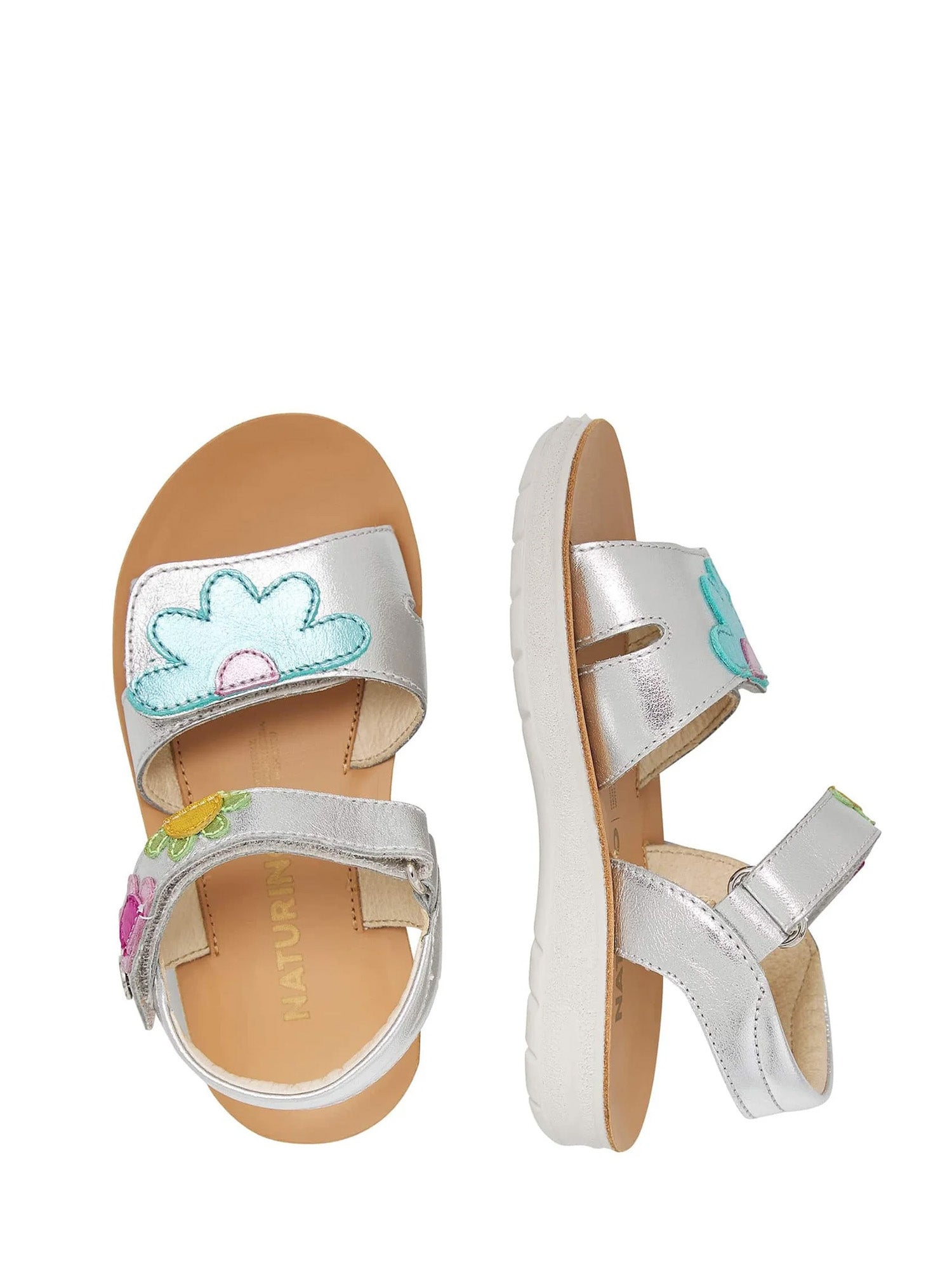 Sandali con strappi Argentato Naturino