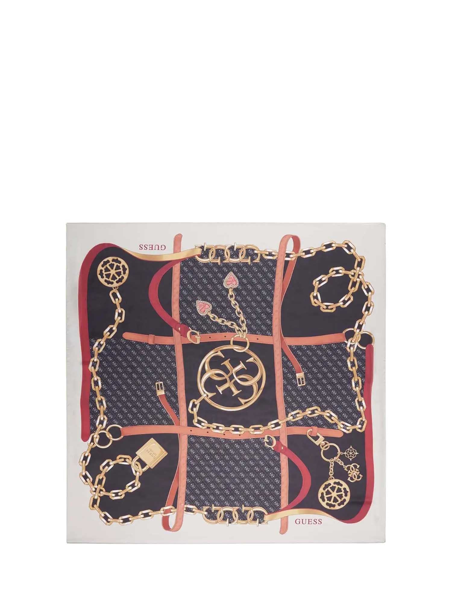 Foulard Bianco Nero Guess
