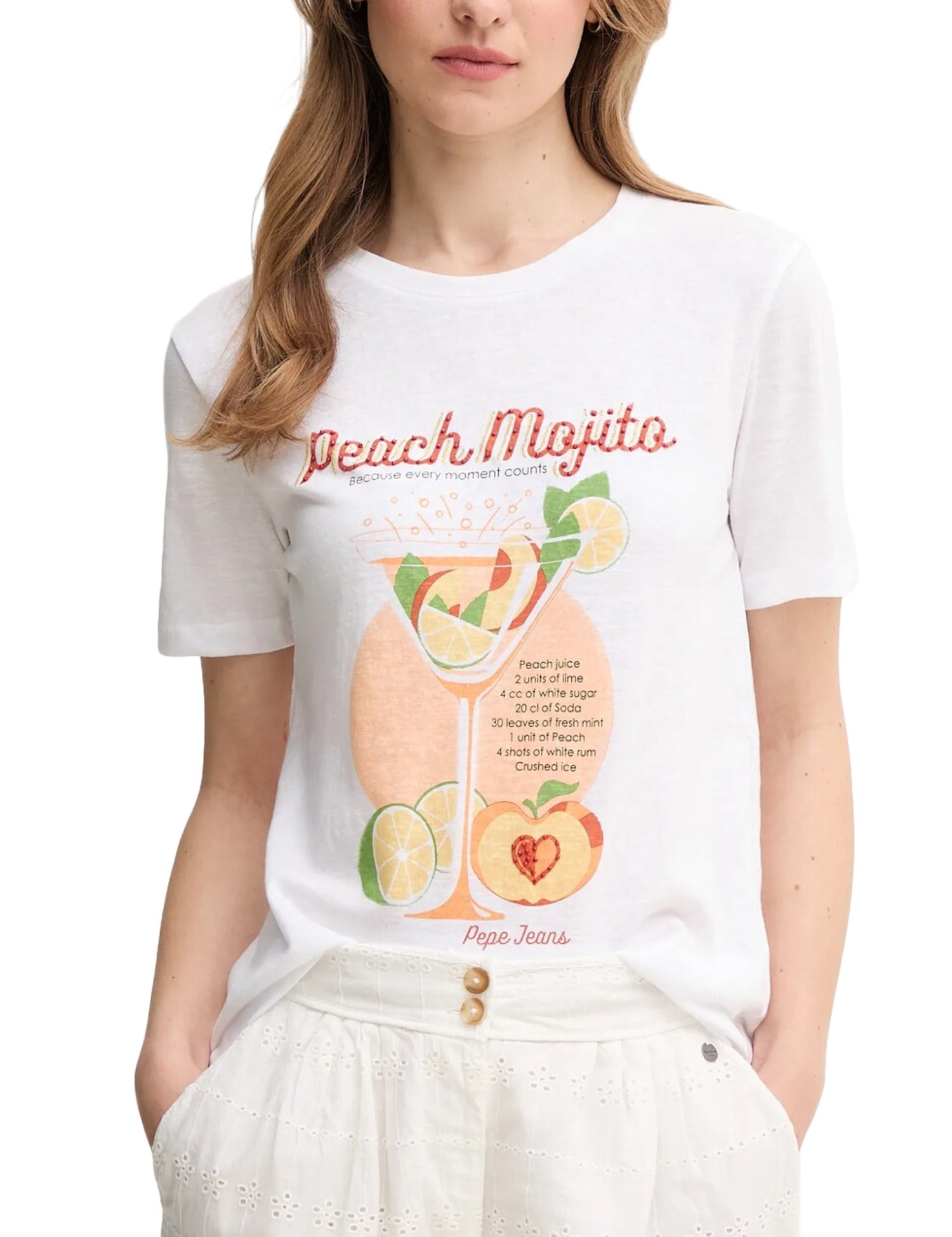 T-shirt Bianco Pepe Jeans