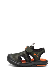 Sandali con strappi Verde Puma