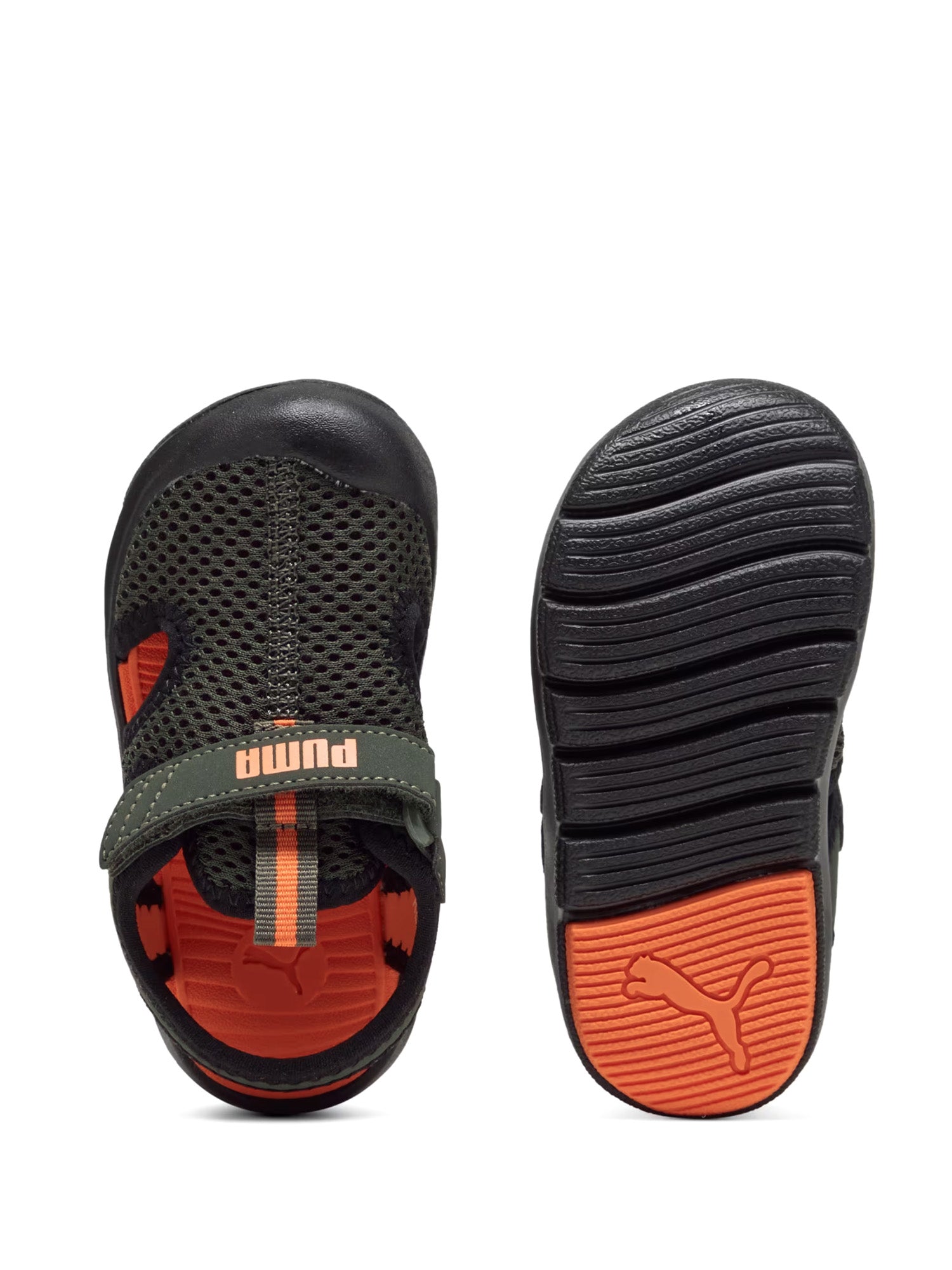 Sandali con strappi Verde Puma