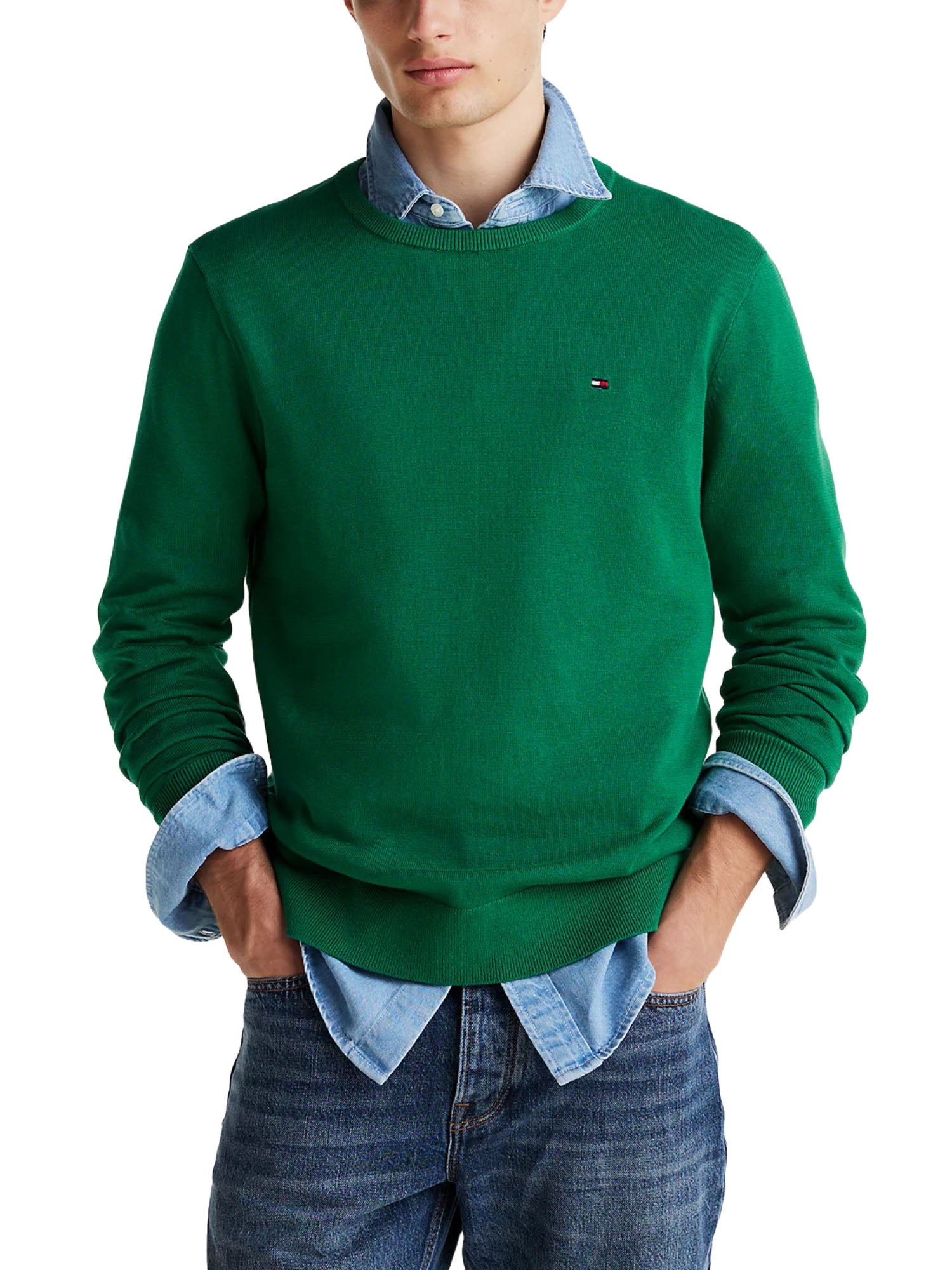 Maglioncini Verde Tommy Hilfiger