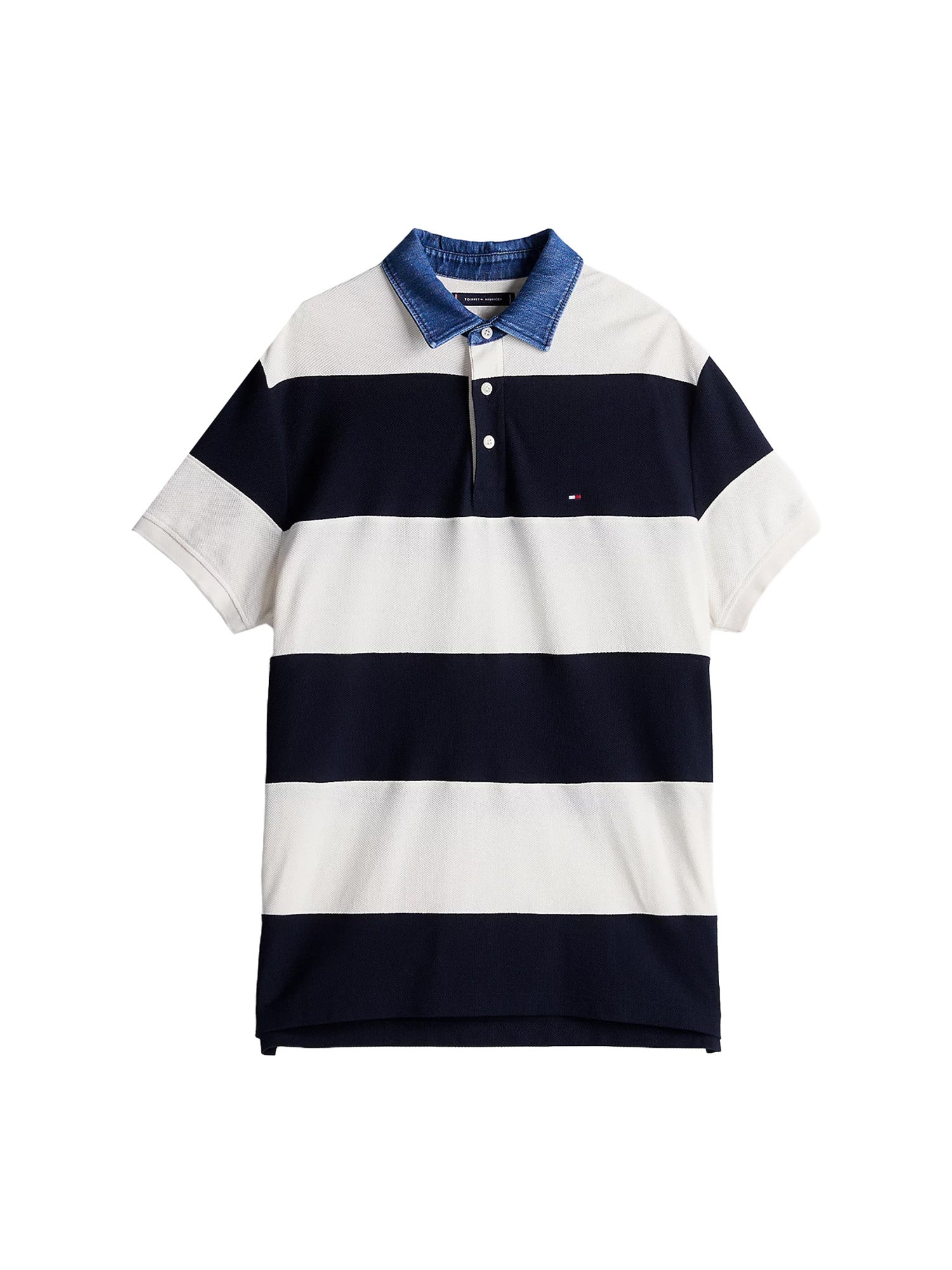 Polo Nero Bianco Tommy Hilfiger