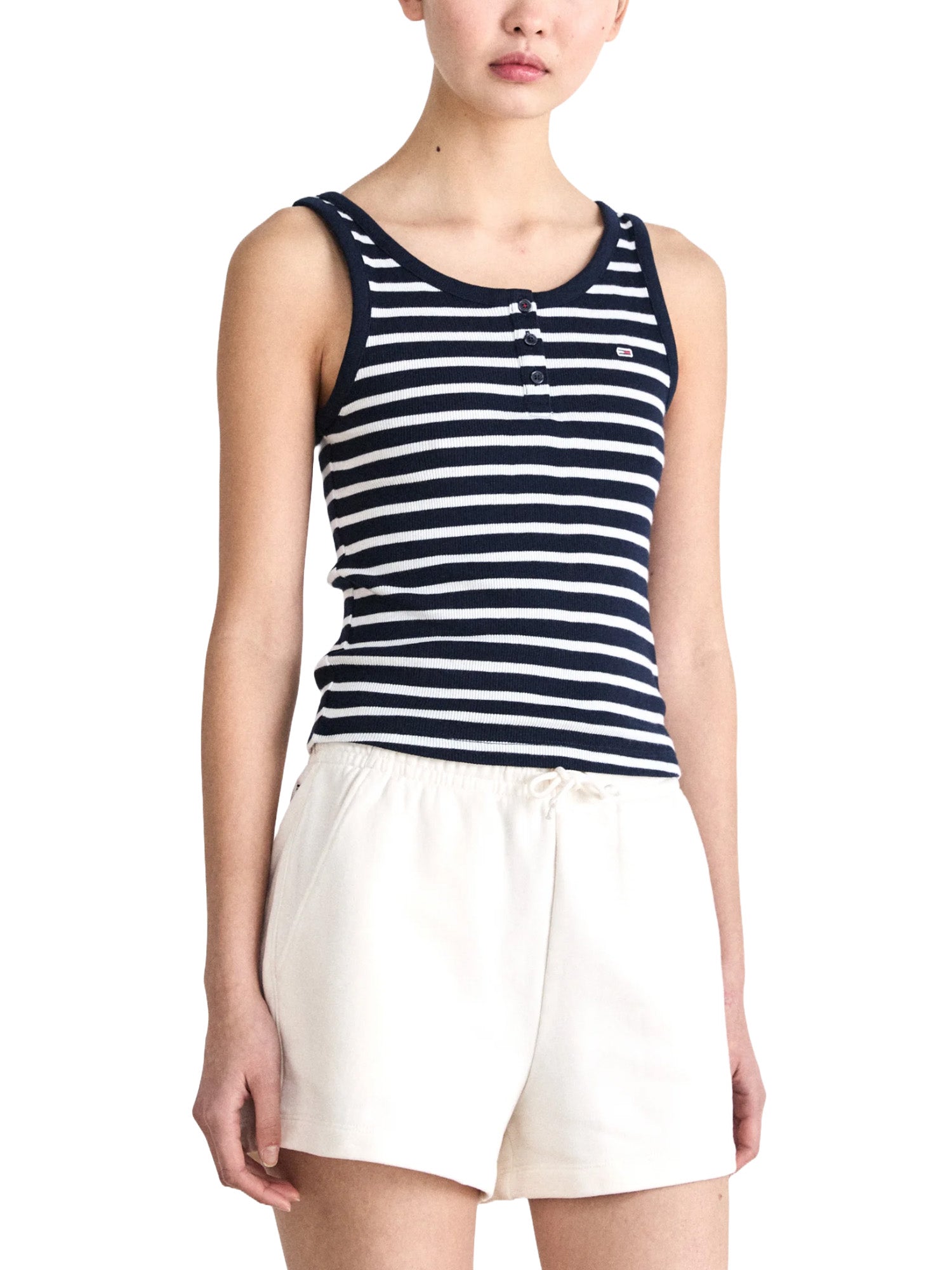 Canotte Blu Bianco Tommy Jeans