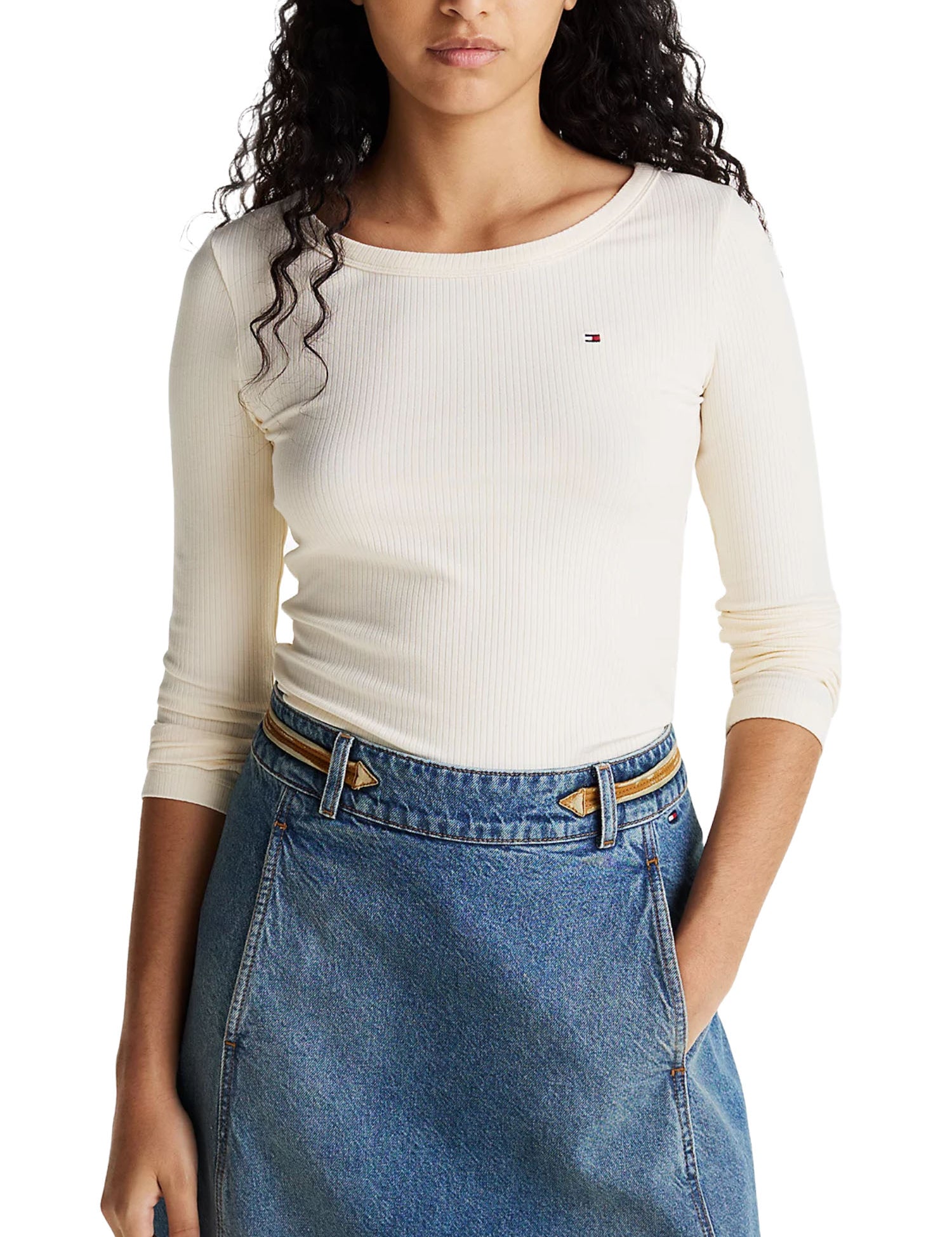 T-shirt Avorio Tommy Hilfiger