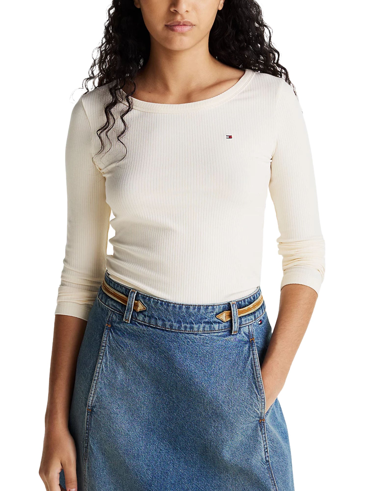 T-shirt Avorio Tommy Hilfiger