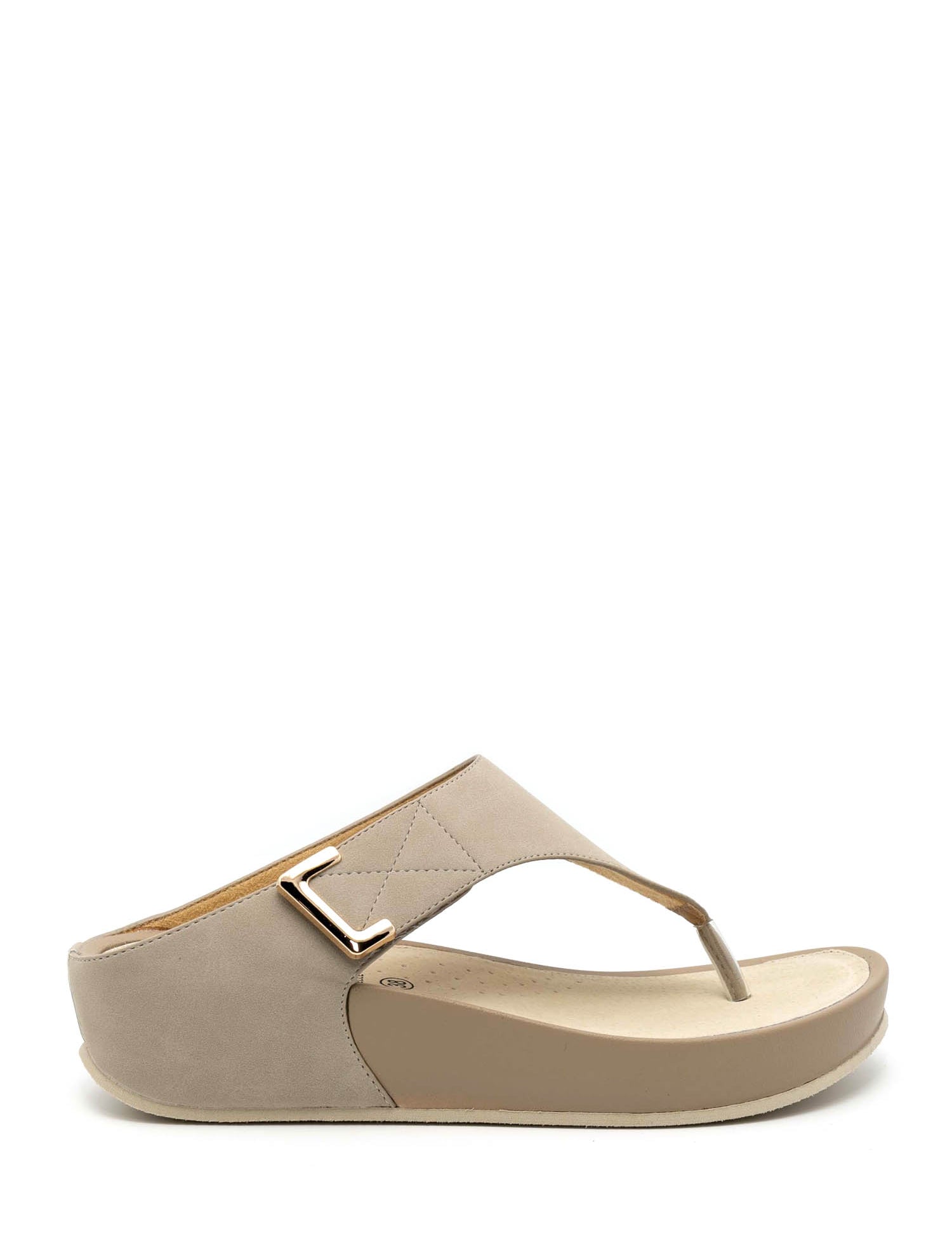 Sandali zeppa Beige Grunland