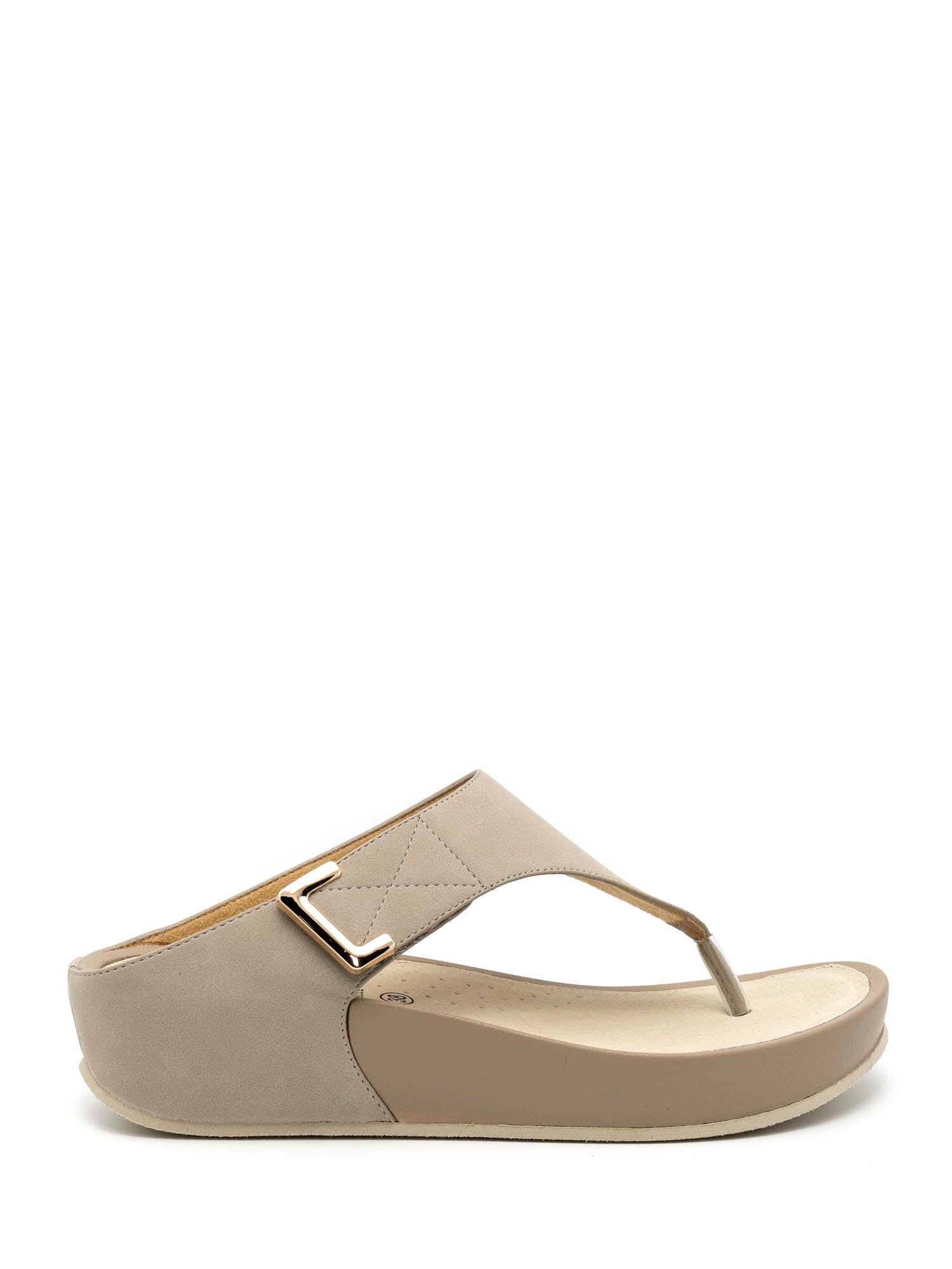 Sandali zeppa Beige Grunland