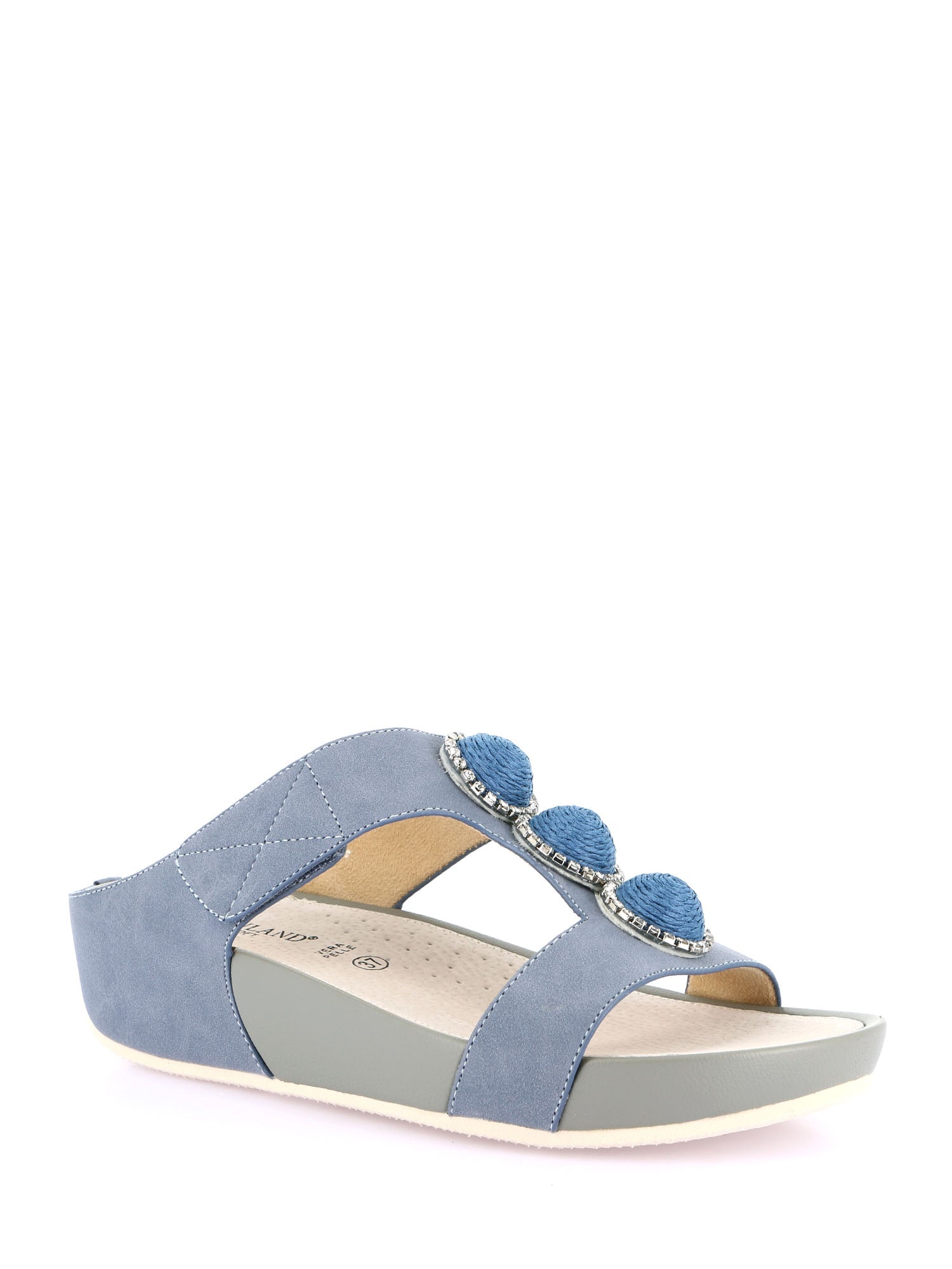 Sandali zeppa Blu Grunland