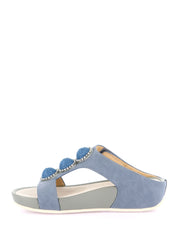 Sandali zeppa Blu Grunland