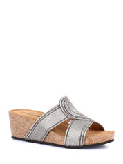 Sandali zeppa Argentato Grunland