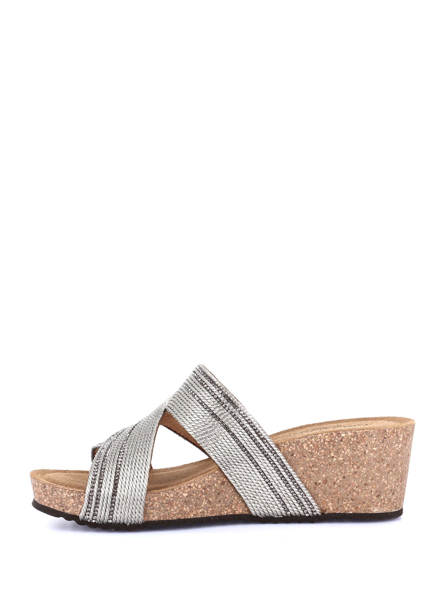 Sandali zeppa Argentato Grunland