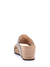 Sandali zeppa Argentato Grunland