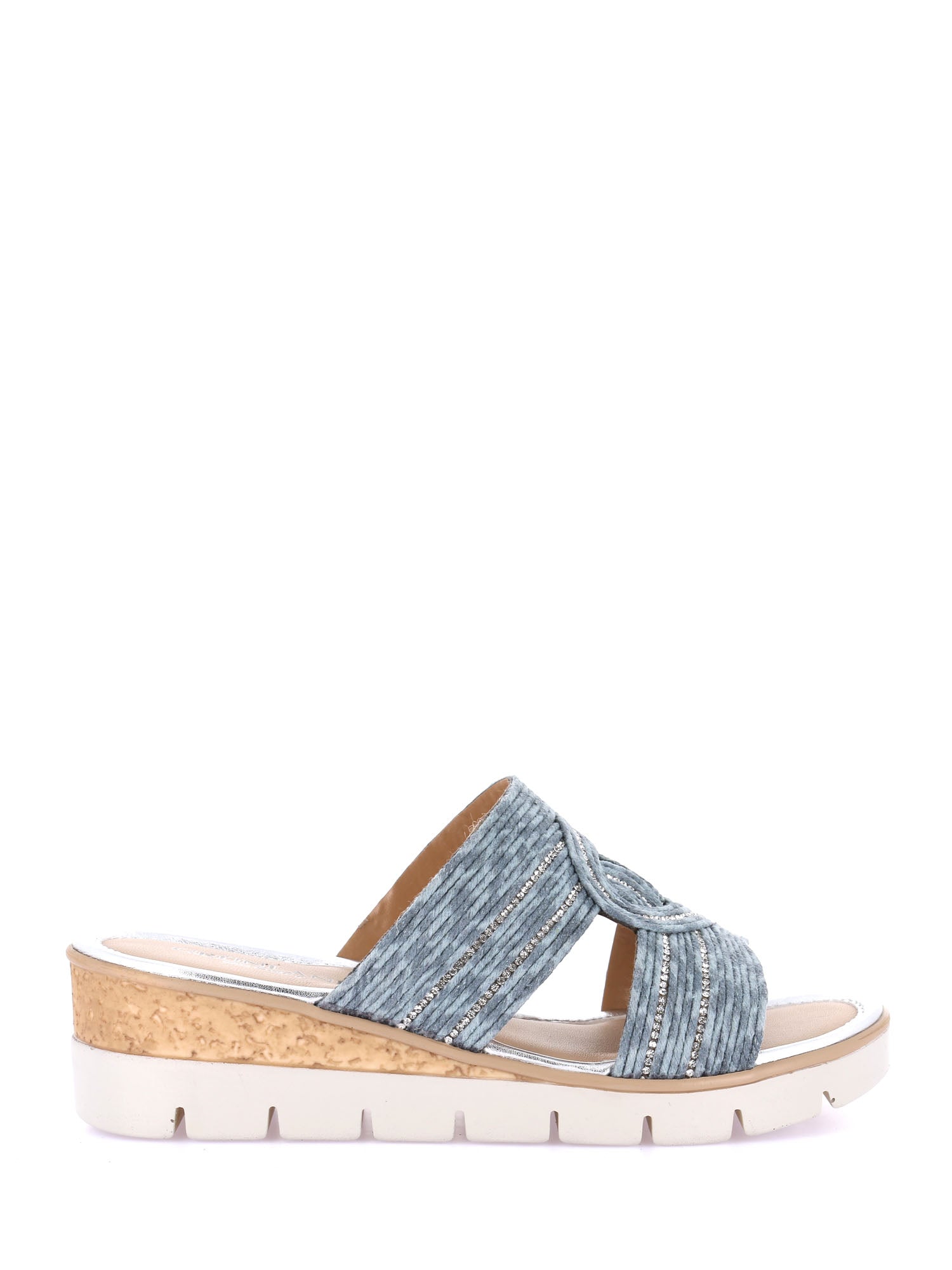 Sandali zeppa Blu Grunland