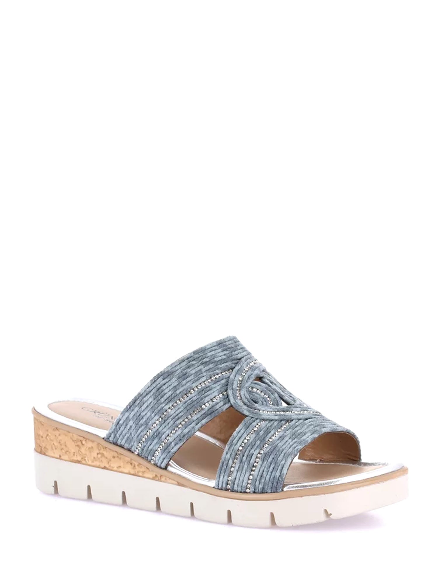 Sandali zeppa Blu Grunland