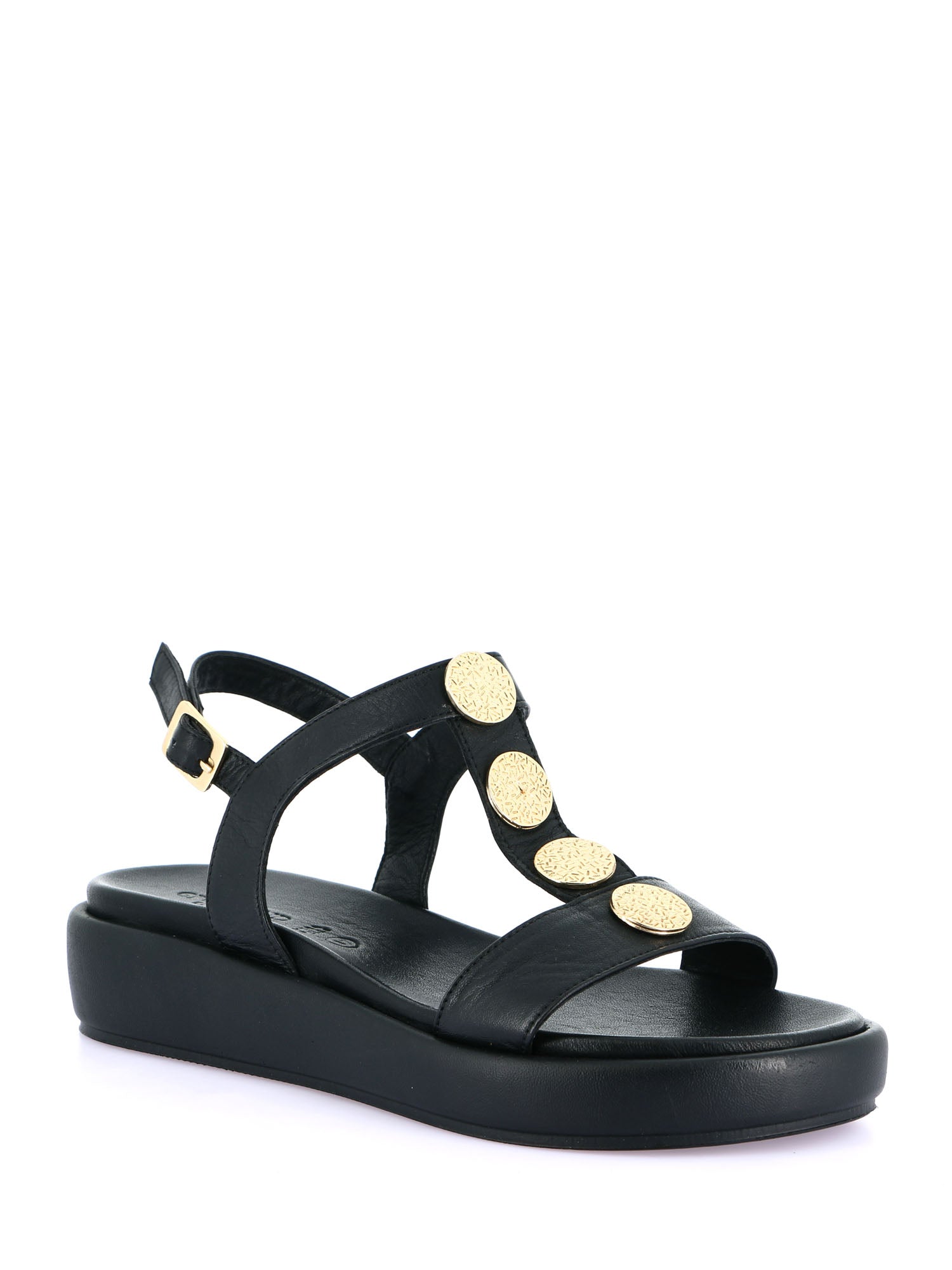 Sandali zeppa Nero Grunland